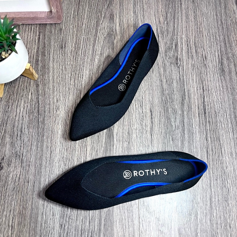 Rothy's | The Point Black Solid Flats Size 8.5